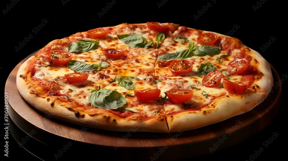 Pizza Margherita - Isolated on Transparent Background
