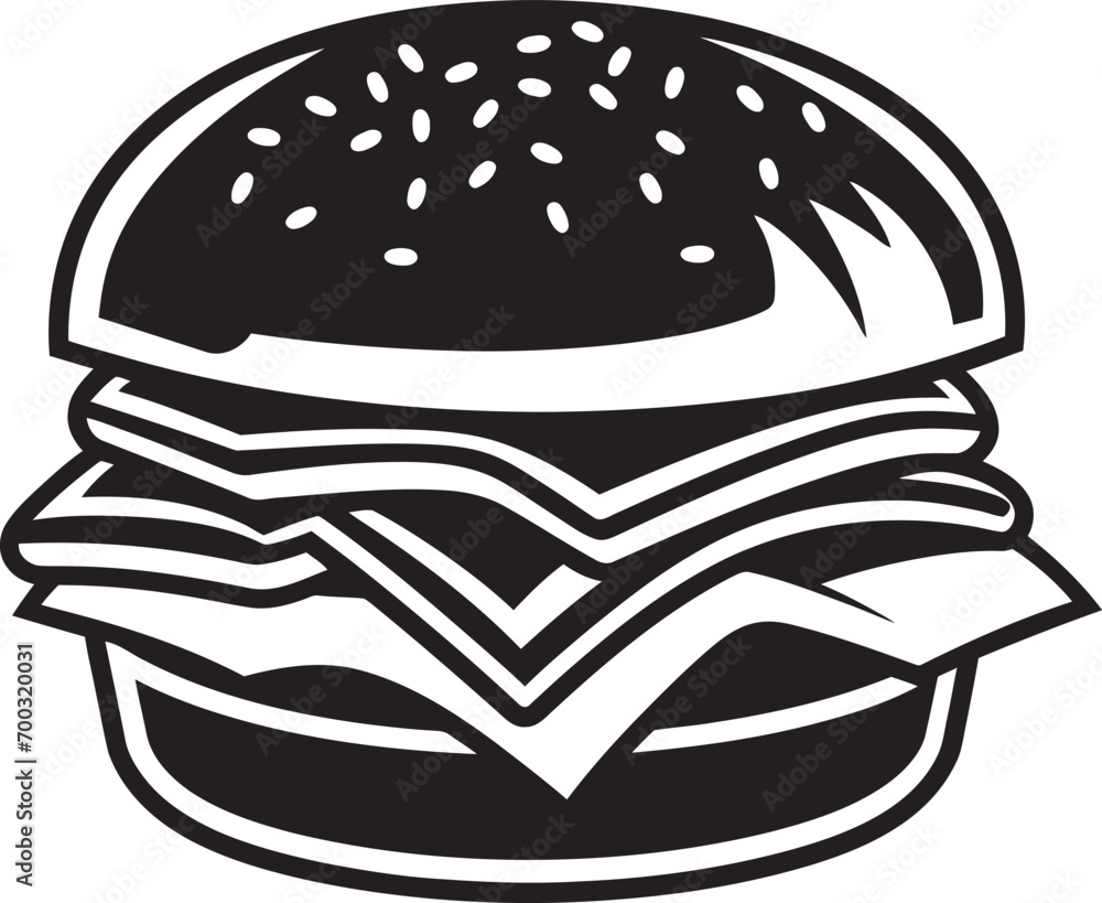 Tasty Mystery Vector Burger Icon Gourmet Savory Black Vector Emblem Tasty Mystery Vector Burger Icon Gourmet Savory Black Vector Emblem