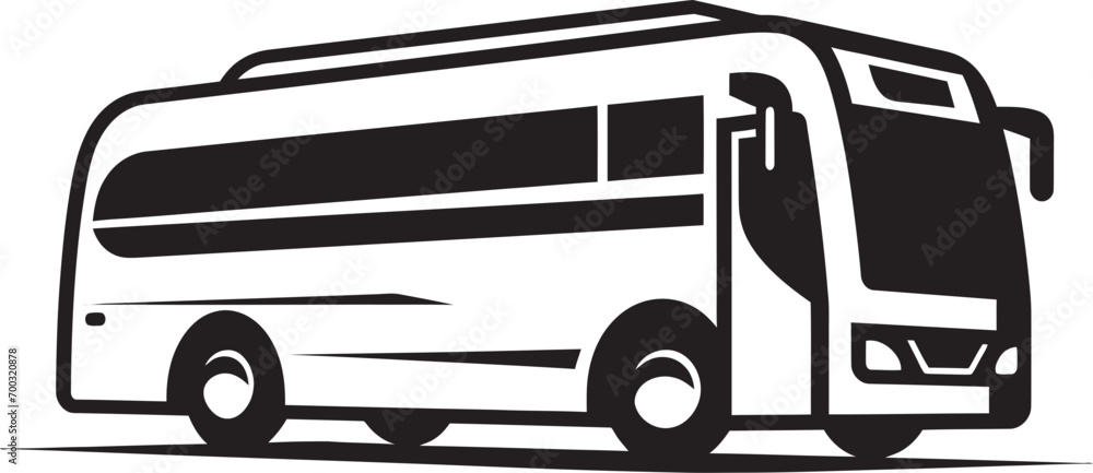 Classic Bus Design Black Emblem Commute Essence Bus Vector Symbol
