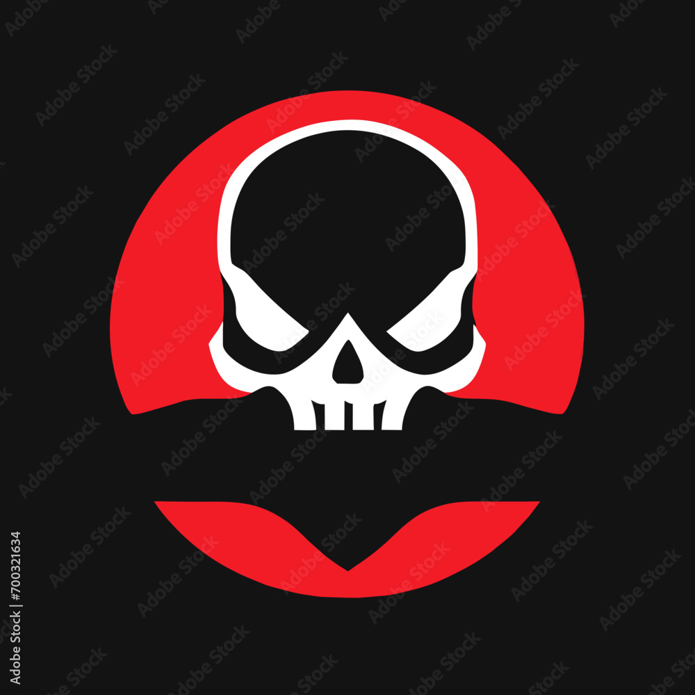 Skeletal Elegance: Modern Human Skull Logo Design