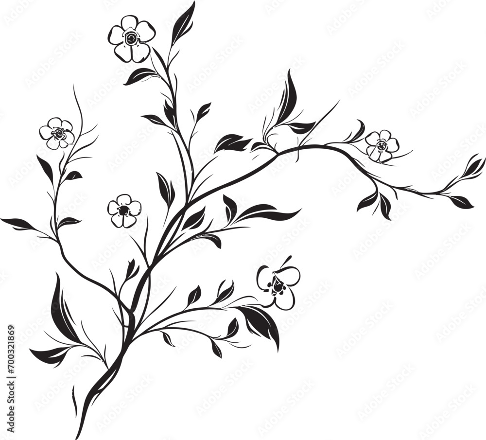 Wine infused Blossoms Monochrome Design Vineyard Charm Black Floral Icon Wine infused Blossoms Monochrome Design Vineyard Charm Black Floral Icon