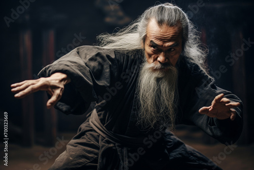 An older martial artist practicing disciplined forms - Passion for martial arts, attraction to discipline