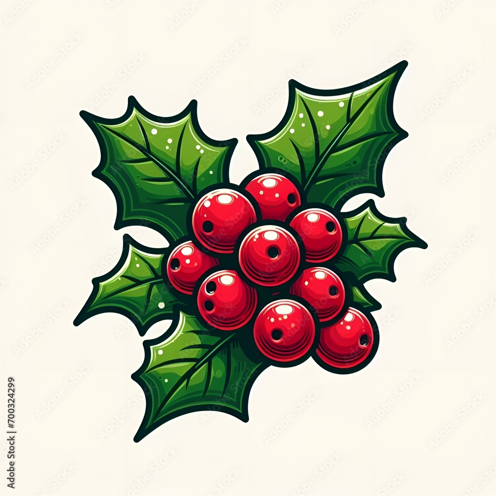 holly berry red Christmas decor for greeting card holly berry red Christmas decor for greeting card