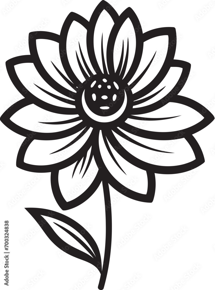 Sketchy Bloom Essence Monochrome Icon Freehand Petal Sketch Black Vector Emblem Sketchy Bloom Essence Monochrome Icon Freehand Petal Sketch Black Vector Emblem