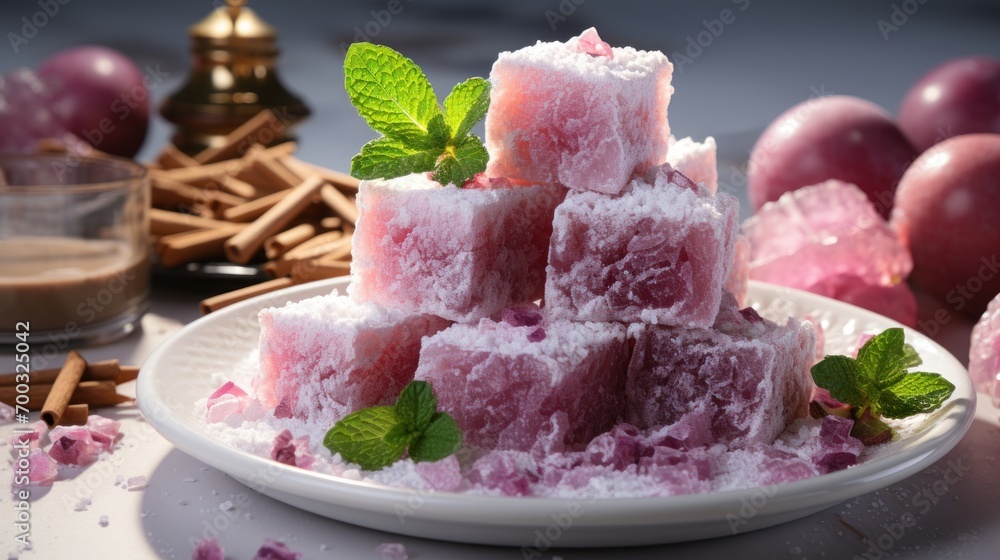 a white plate topped with pieces of cake next to a pile of sugar cubes and a cup of coffee. a white plate topped with pieces of cake next to a pile of sugar cubes and a cup of coffee.