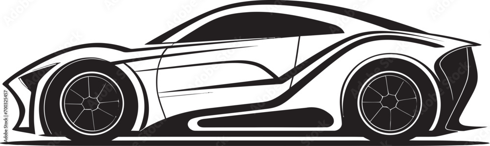 Tech Savvy Sedan Icon Monochrome Design Modern Electric Journey Black Emblem Icon