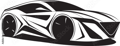 Smart Electric Cruiser Black Designated Icon Contemporary Sedan Icon Monochrome Vector Emblem