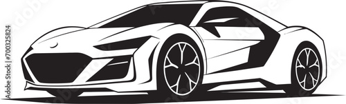 Urban Electric Sedan Monochrome Designated Emblem Efficient EV Innovation Black Iconic Emblem