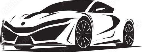 Sleek EV Concept Monochrome Vector Logo Eco Friendly Electric Vision Black Emblematic Icon