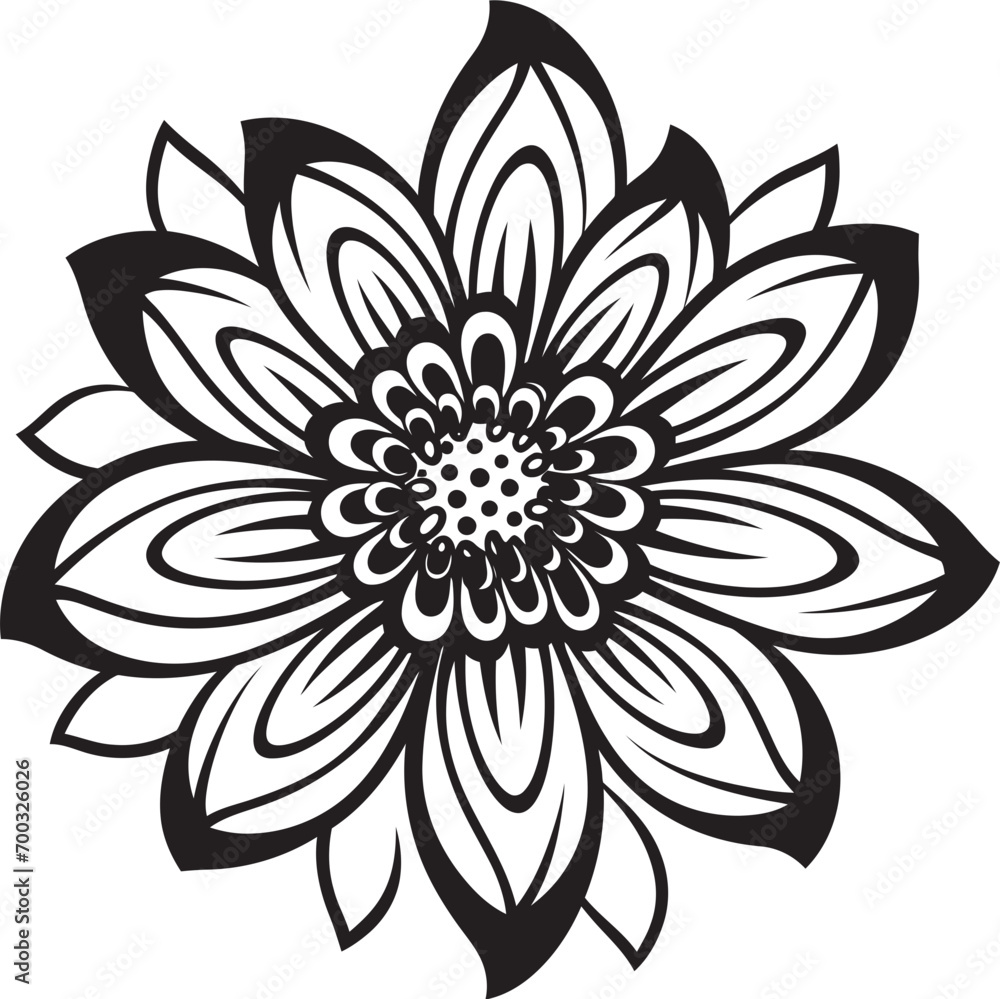 Artistic Bloom Emblem Stylish Iconography Sleek Flower Vector Black Logo Design Artistic Bloom Emblem Stylish Iconography Sleek Flower Vector Black Logo Design