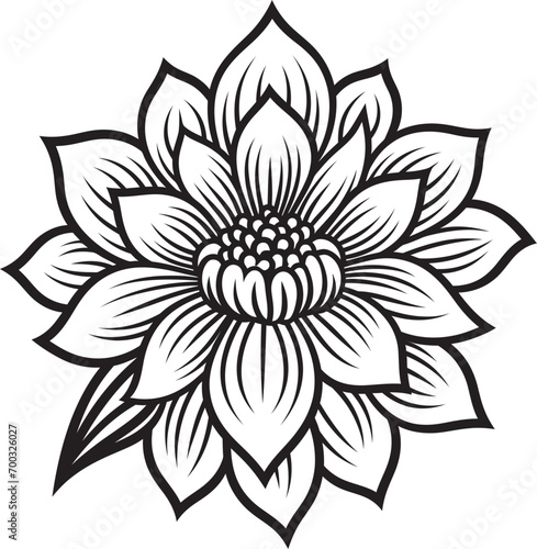 Single Petal Silhouette Vector Chic Monochromatic Bloom Design Iconic Grace