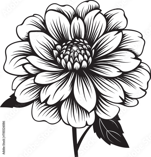 Single Petal Elegance Vector Chic Botanical Minimalism Iconic Monotone