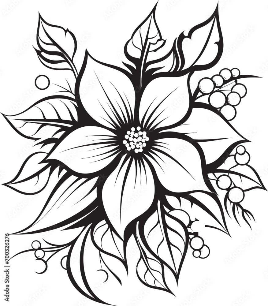 Fototapeta premium Elegant Blossom Icon Stylish Monotone Mark Chic Single Flower Design Emblematic Icon