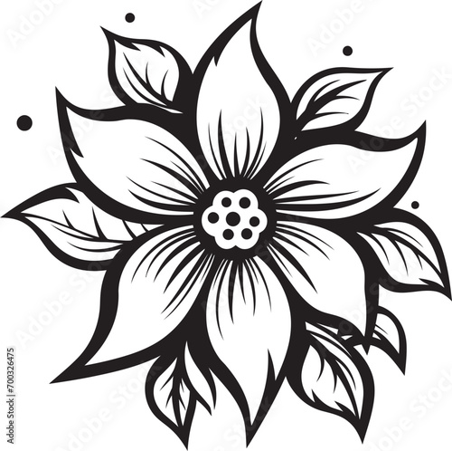 Artistic Bloom Emblem Stylish Iconography Sleek Flower Vector Iconic Logo