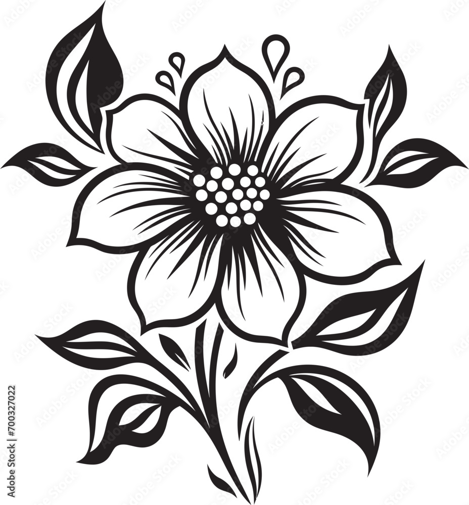 Graceful Bloom Minimalistic Emblem Design Monochromatic Floral Chic Logo Vector Graceful Bloom Minimalistic Emblem Design Monochromatic Floral Chic Logo Vector