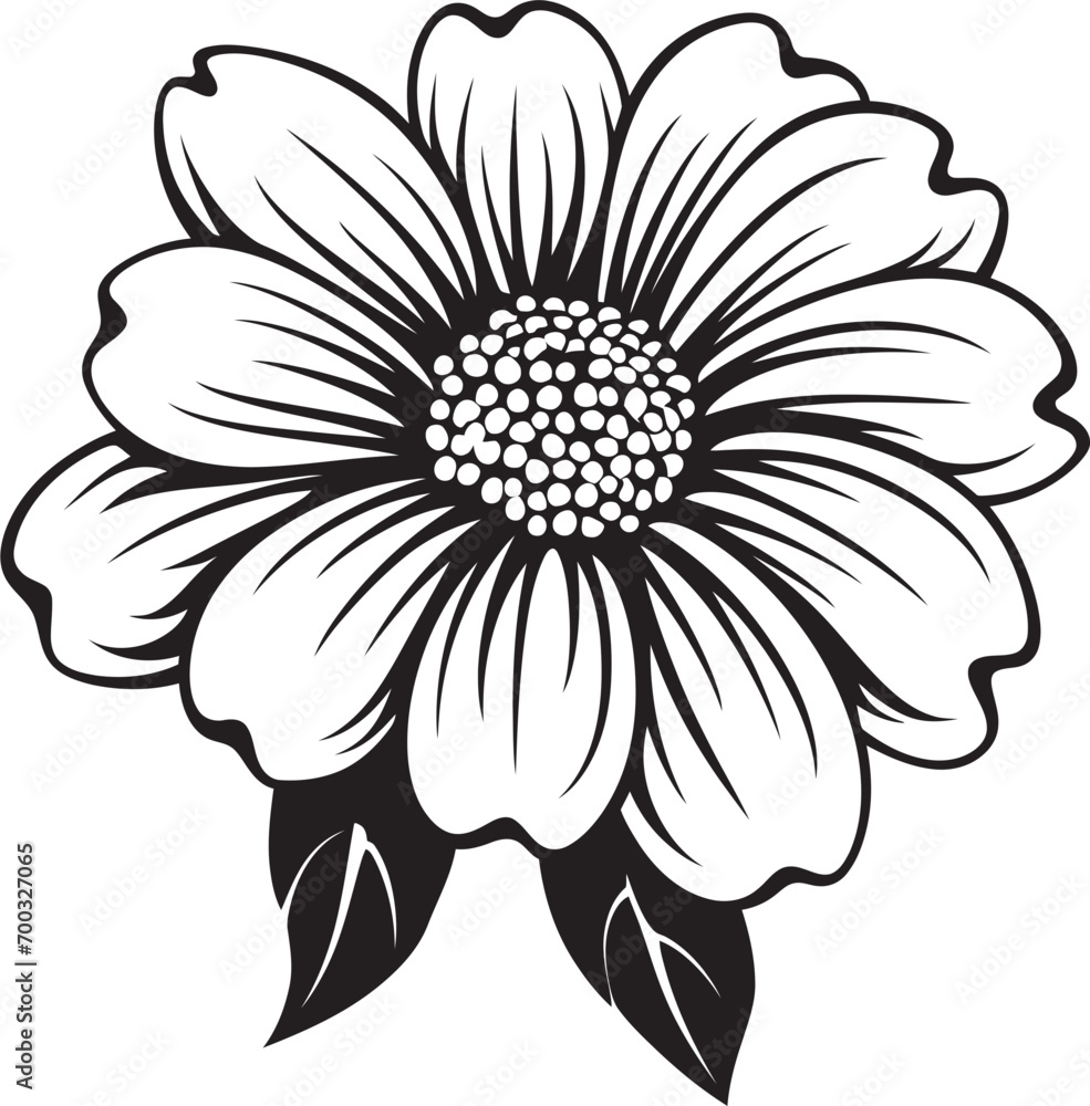 Obraz premium Sophisticated Floral Elegance Emblem Art Single Petal Silhouette Vector Chic