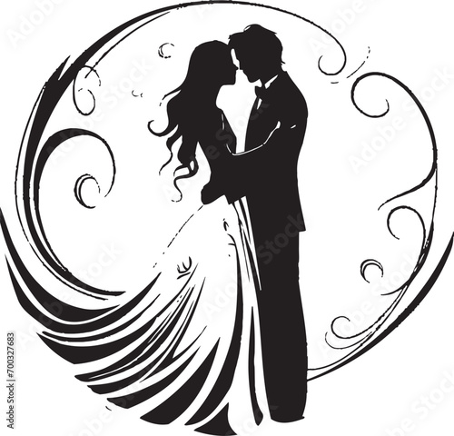 Enchanting Bouquet Fusion Iconic Emblematic Detail Chic Floral Harmony Monochrome Vector Symbol