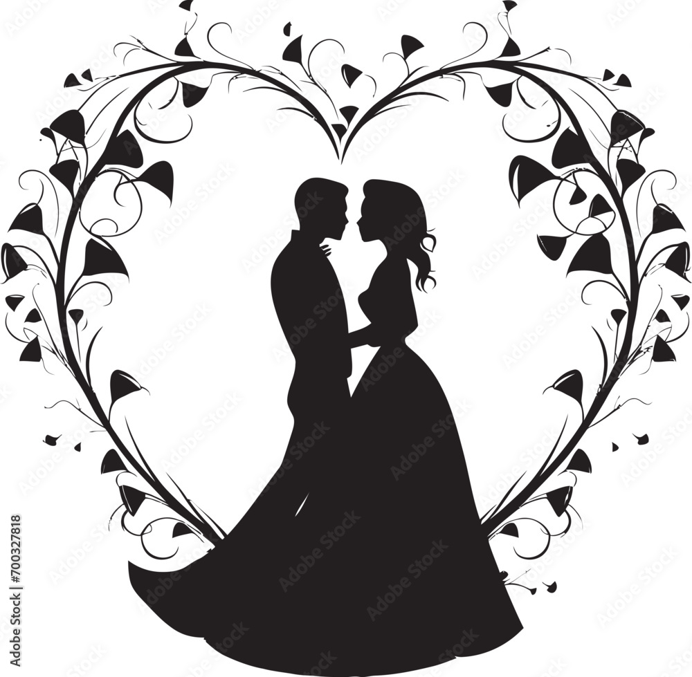Floral Romance Vector Emblematic Mark Wedding Petals Stylish Black Icon Floral Romance Vector Emblematic Mark Wedding Petals Stylish Black Icon