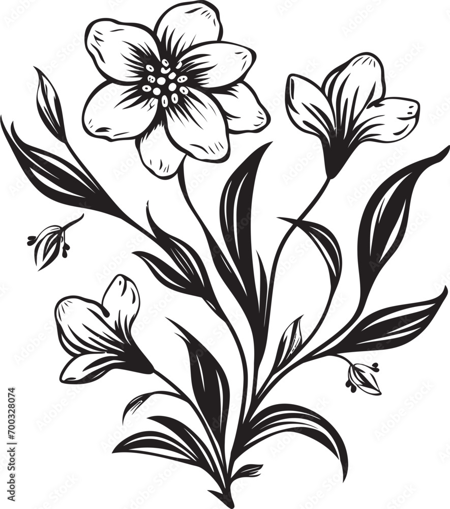 Snowy Bloom Sketch Elegant Vector Detail Chilled Winter Petal Impressions Monochrome Icon Snowy Bloom Sketch Elegant Vector Detail Chilled Winter Petal Impressions Monochrome Icon