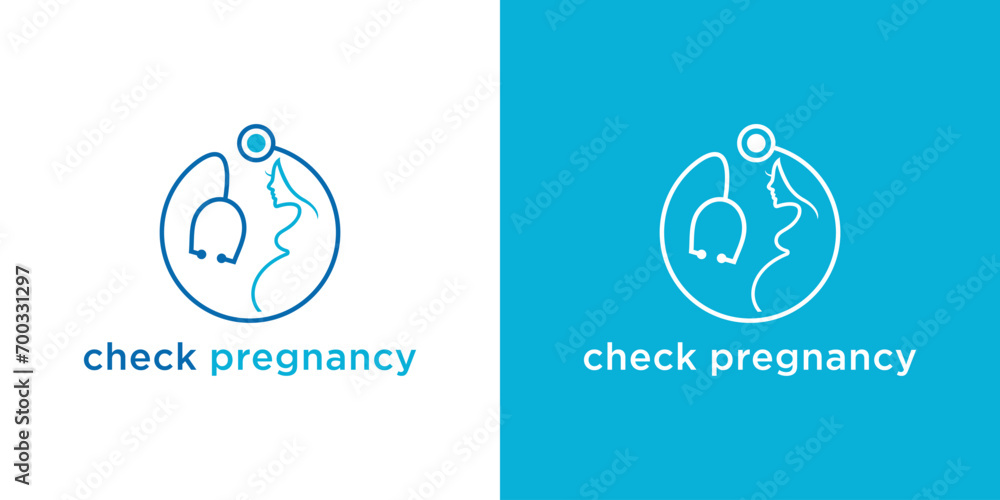 pregnant mother logo design. design elements of pregnant woman and stethoscope in logo pregnant mother logo design. design elements of pregnant woman and stethoscope in logo