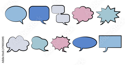 Set of Colorful Ballon Chat. Messages Bubbles Chat
