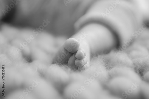 Un pied d'un nouveau né photo