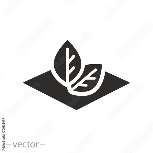environmentally or natural materials icon, eco friendly product, organic fabric, flat symbol - vector illustration photo
