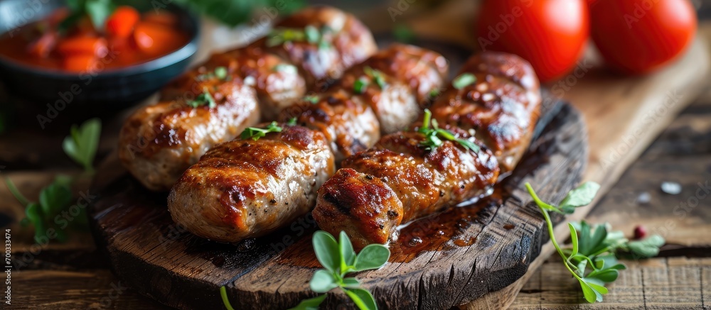Romanian food: meat rolls known as mititei or mici. Romanian food: meat rolls known as mititei or mici.