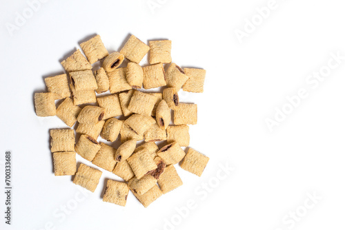 Small cookies on white background