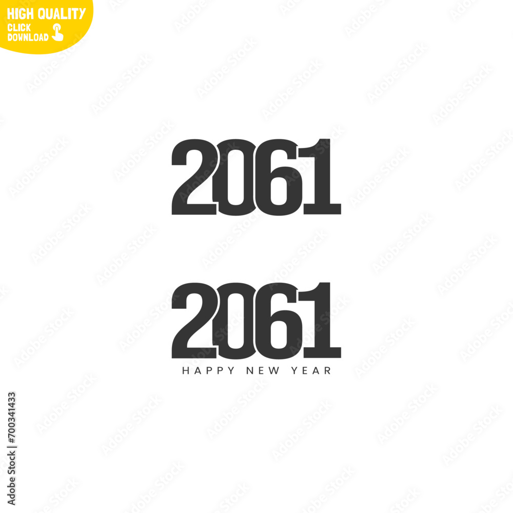 Creative Happy New Year 2061 Logo Design