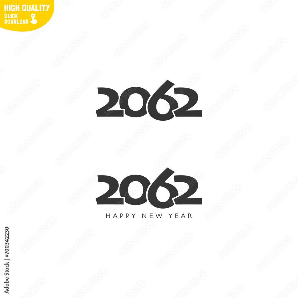 Fototapeta premium Creative Happy New Year 2062 Logo Design