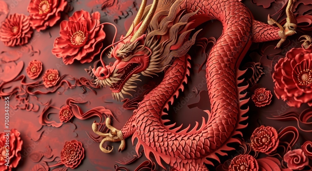 chinese new year background with colorful dragon chinese new year background with colorful dragon
