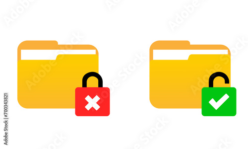 Folder lock icon secure folder with confidential files vector yellow folder with lock eps10