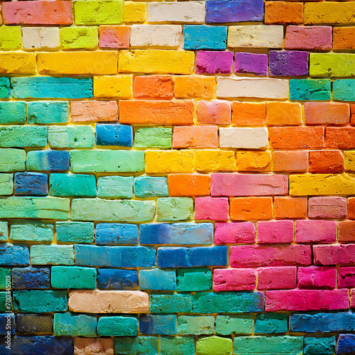 Leinwand Poster Colorful brick wall background
