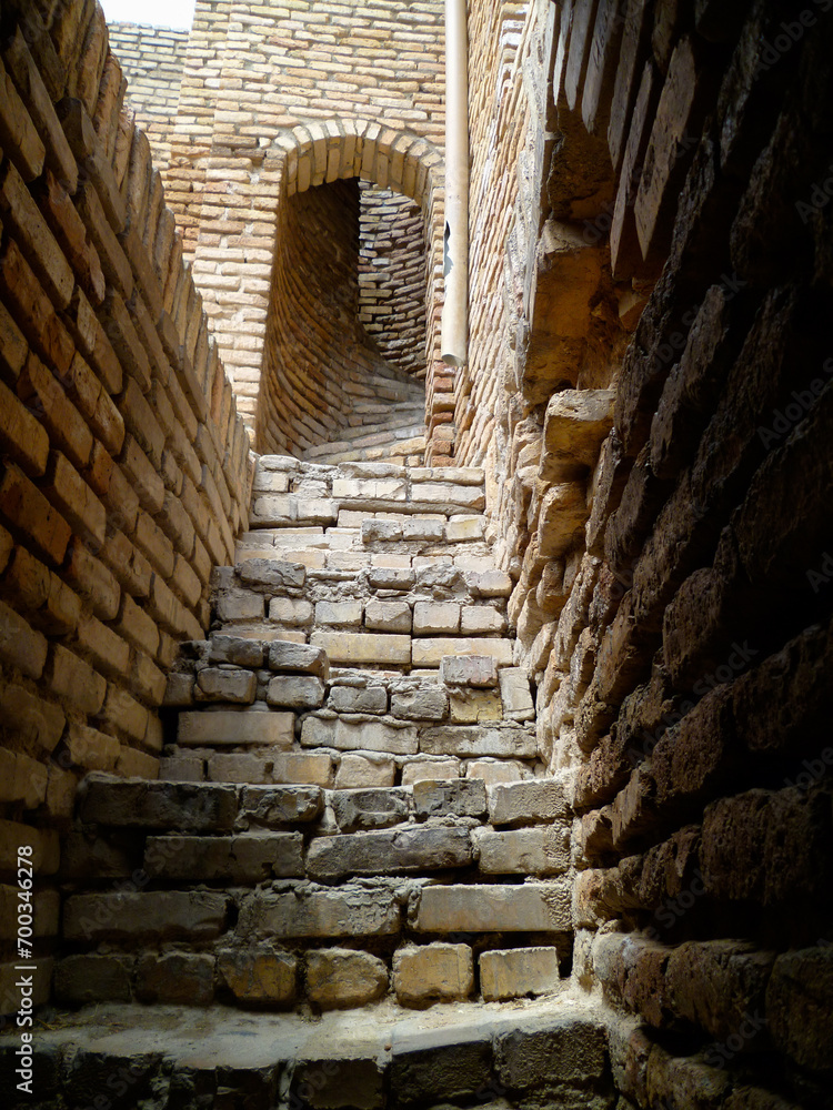 Stairwell at the remains of the Ak-Saray Palace, Shahrisabz