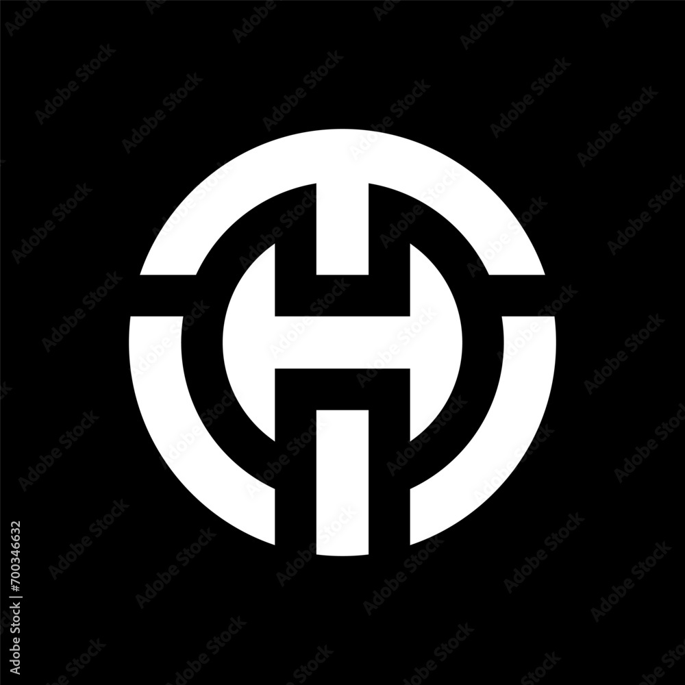 Letter TH or HT circle monogram logo Letter TH or HT circle monogram logo