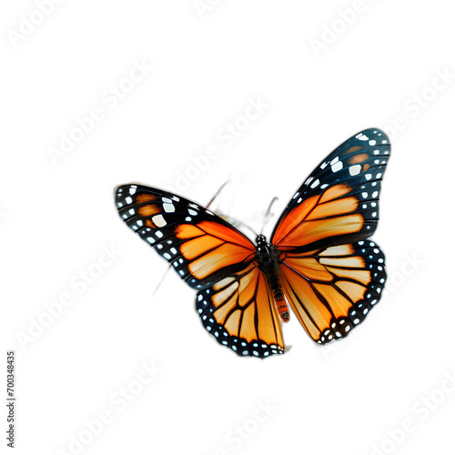 Butterfly and flowers isolated on transparent or white background, png 