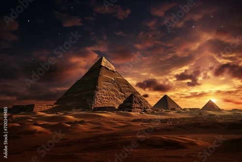Dreamlike Giza pyramids. Generative AI photo