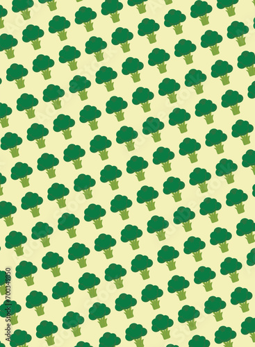 Broccoli pattern, illustration, ideal for design or backgrounds and prints