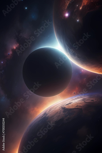 Beautiful deep space background. Dark planet wallpaper