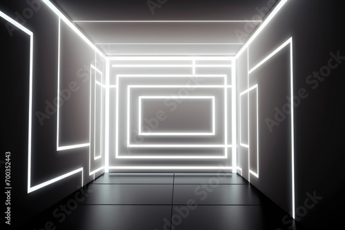 Cybernetic Corridor Illusion created with Generative AI technology