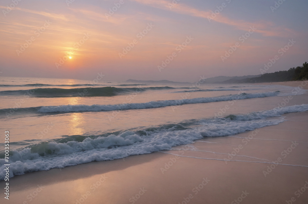 Sunset painting the sky at a peaceful beach Sunset painting the sky at a peaceful beach