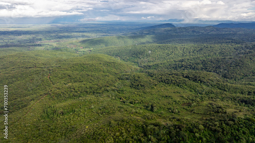 Aerial view of Agricultural plantation.