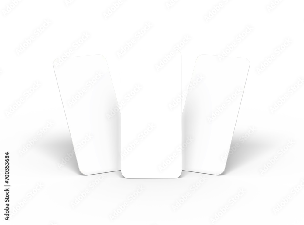 Blank separated mobile phone screens for ui ux app presentation on transparent background. Blank separated mobile phone screens for ui ux app presentation on transparent background.