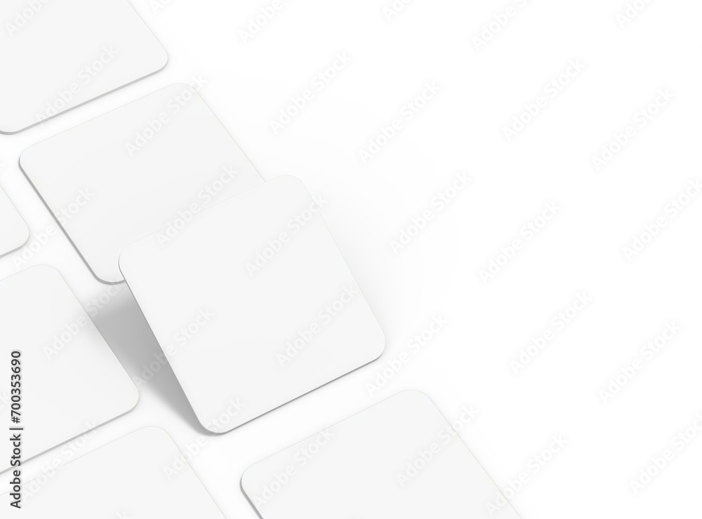 Blank square cards for design presentation on transparent background. Blank square cards for design presentation on transparent background.
