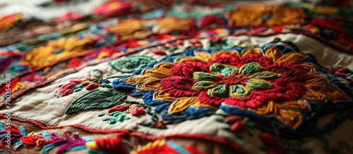 Uzbekistan's traditional vintage embroidery. photo