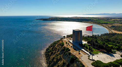 Canakkale - Turkey, Gallipoli peninsula, where Canakkale land and sea battles took place during the first world war. Martyrs monument and Anzac Cove. photo