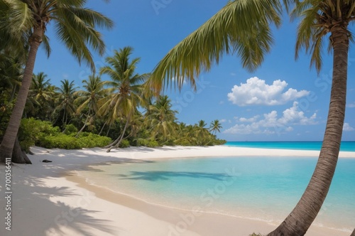 Lush tropical greenery surrounding a sandy beach cove
