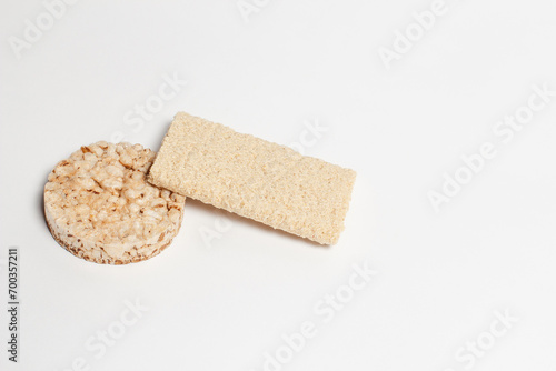 Rice cakes and biscuits for diet and healthy eating