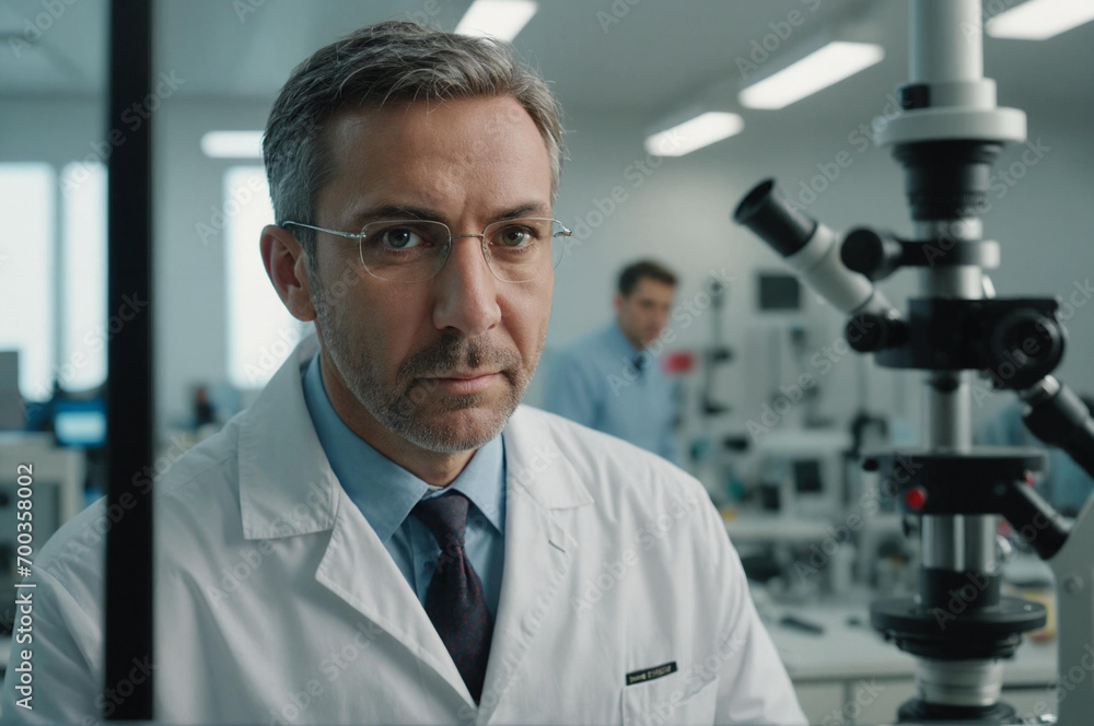 Male scientist in a cutting edge lab Male scientist in a cutting edge lab